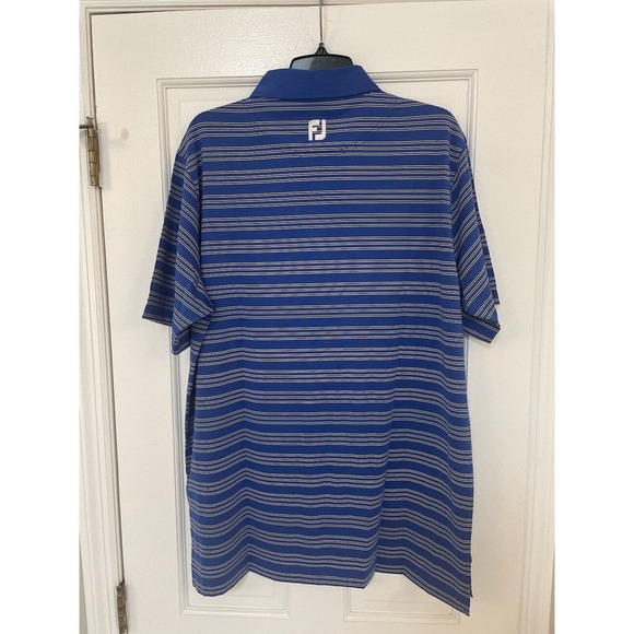FootJoy FJ Striped Polo Performance Golf Shirt Mens Size Large Stretch 27729 - Picture 2 of 7